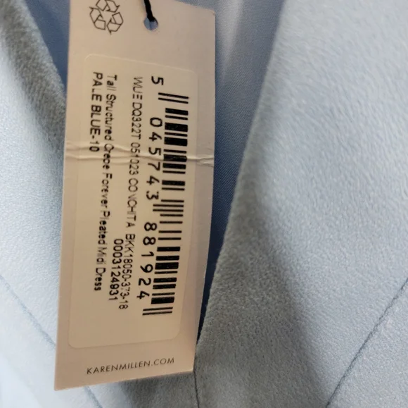 Karen MillenStructured Crepe Forever Pleated Midi Dress NWT Size 6 - Picture 6 of 8